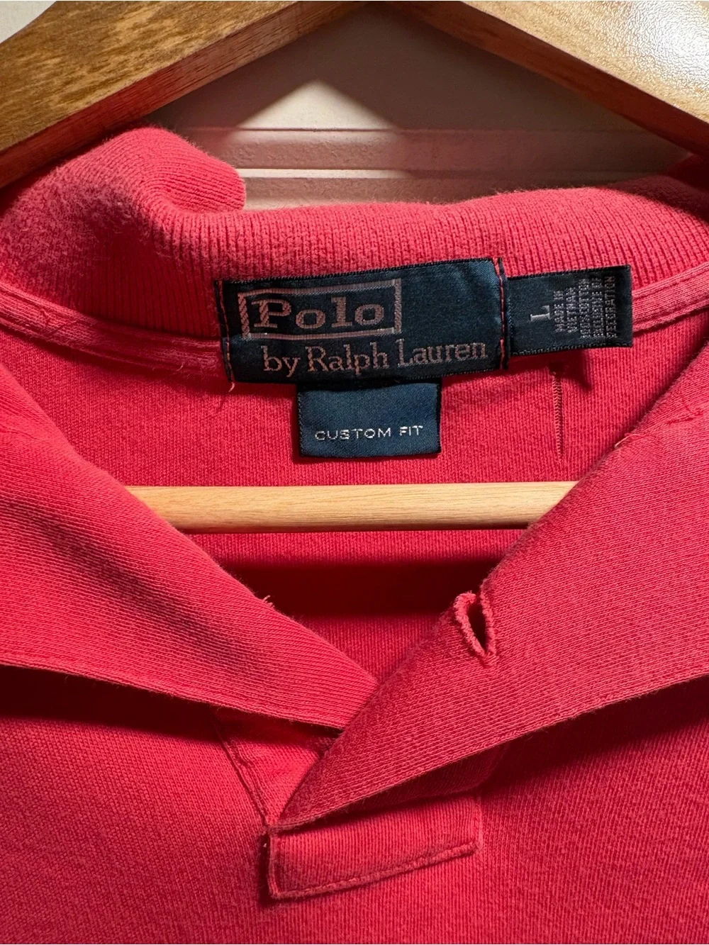 Ralph Lauren Men's Coral Pink Polo with Teal Pony
